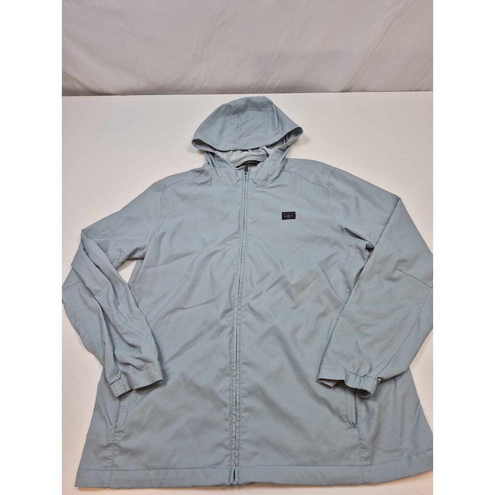 TravisMathew Jacket Mens Large Blue Hooded Full Zip Golf Windbreaker 1MAA5850